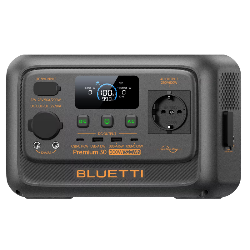 Bluetti Premium 30 V2 – Générateur solaire portable 600 W / 320 Wh