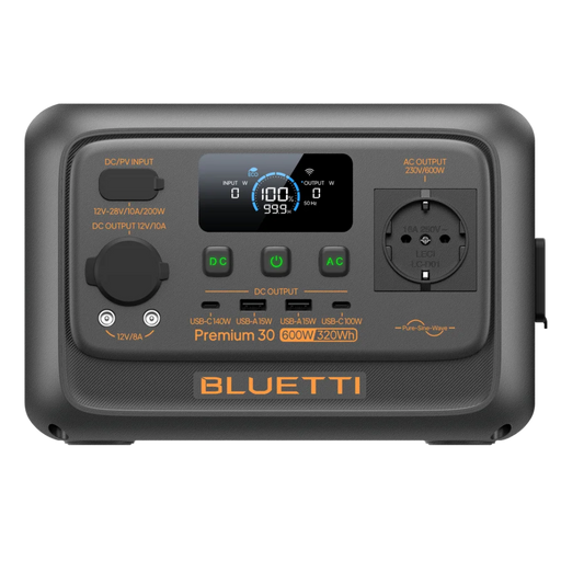 Bluetti Premium 30 V2 – Générateur solaire portable 600 W / 320 Wh