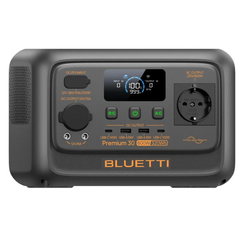 Bluetti Premium 30 V2 – Générateur solaire portable 600 W / 320 Wh