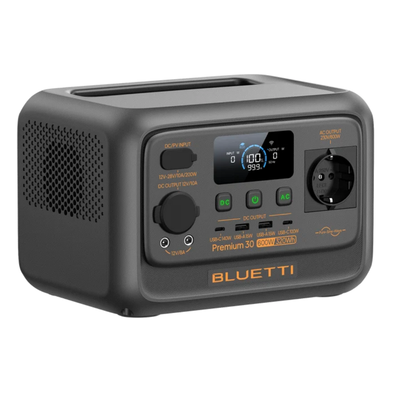 Bluetti Premium 30 V2 – Générateur solaire portable 600 W / 320 Wh