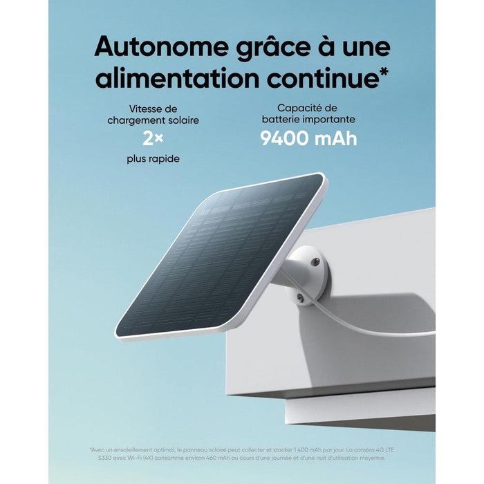 Eufy S330 - Caméra Solaire 4G + WIFI, 360° 4K, suivi automatique
