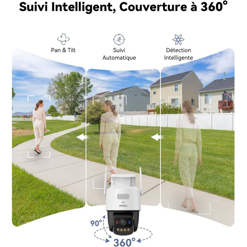 Imou Titan - Caméra extérieure Wifi 2.4/5Ghz + POE, rotative, 6MP, Zoom 8X, Patrouille