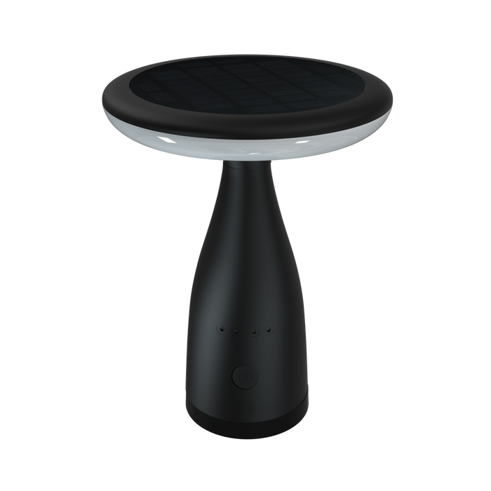 Lampe de table solaire noir
