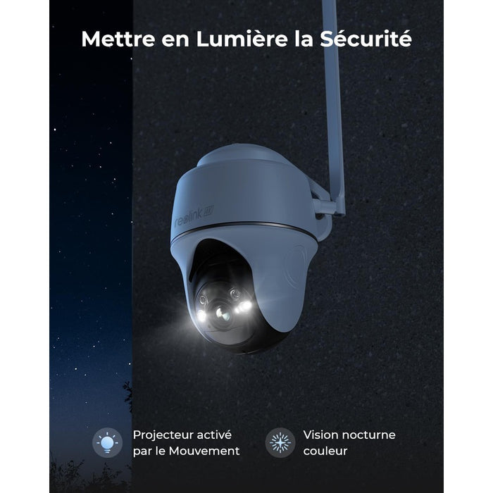 Reolink Go PT Ultra - Caméra solaire 4G autonome 8MP 360° - Détection intelligente