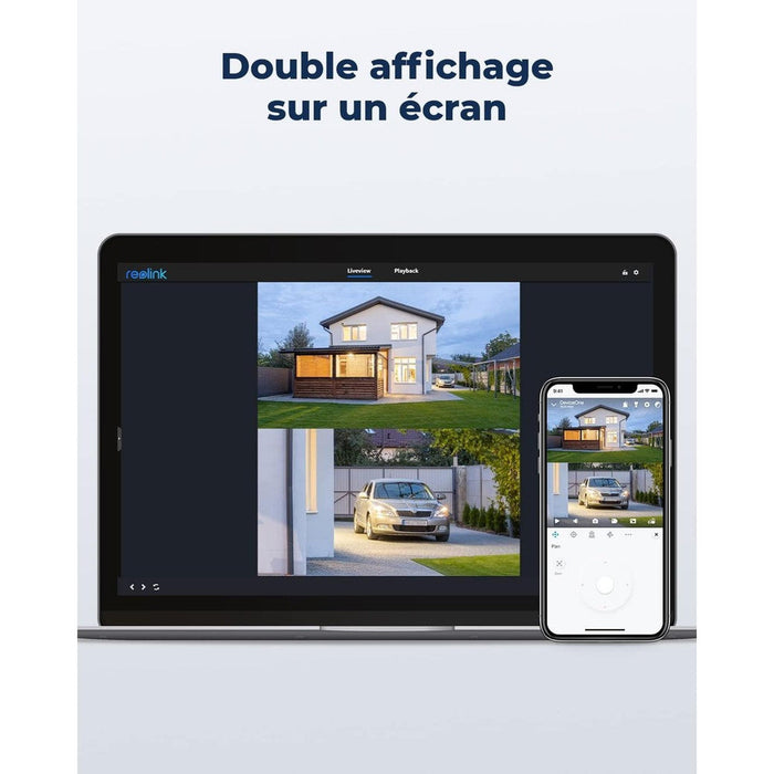 Reolink TrackMix - Caméra solaire Wifi 2K 4MP, double objectif 360° - Suivi de mouvement et zoom automatique