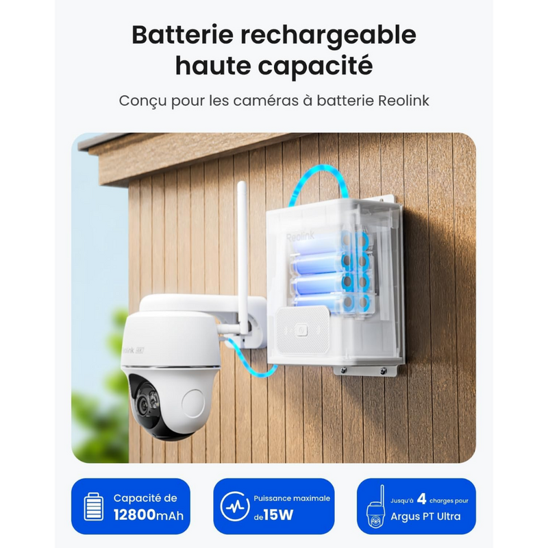 Reolink RLA-BP1 - Batterie 12800mAh Utilisation Extérieure