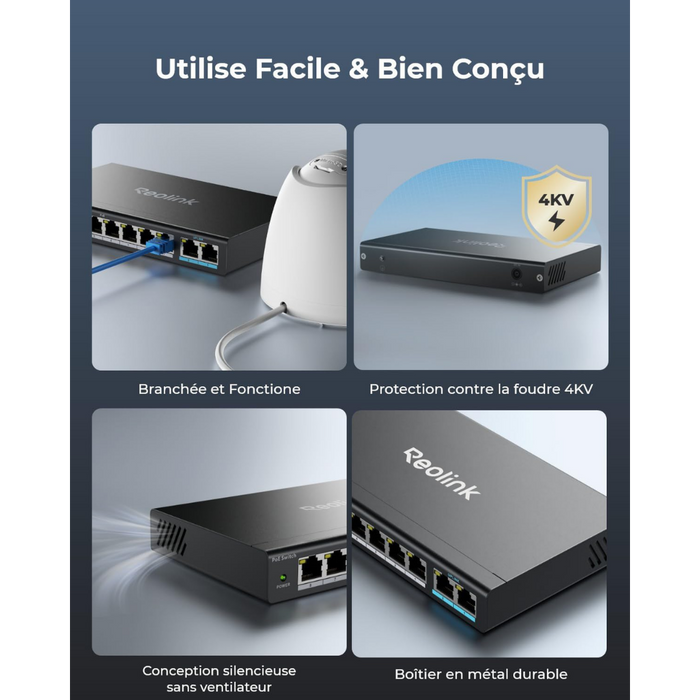 Reolink RLA-PS1 - Switch POE GB 8 Ports