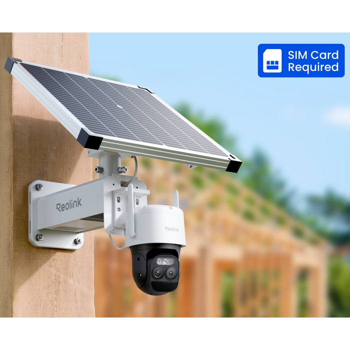 Reolink TrackMix LTE Plus 2 - Caméra solaire 4G 2K 8MP - Enregistrement 24/7 - Double objectif 360° - Suivi de mouvement et zoom automatique