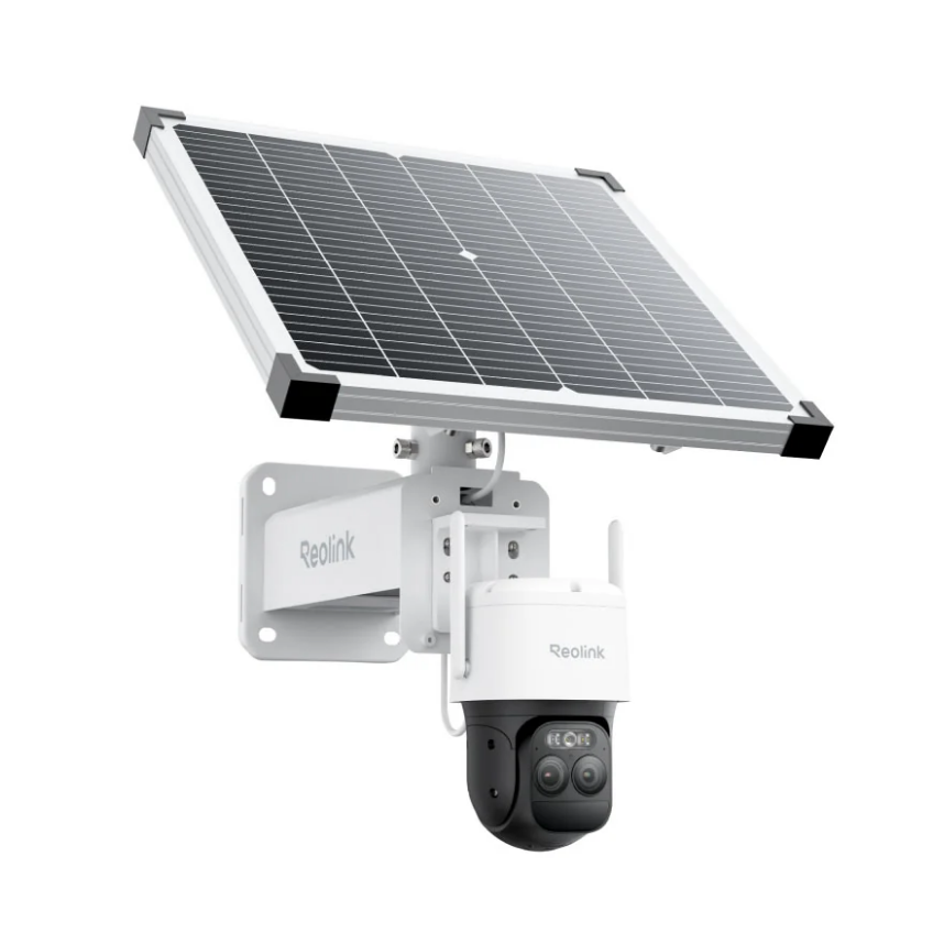 Reolink TrackMix LTE Plus 2 - Caméra solaire 4G 2K 8MP - Enregistrement 24/7 - Double objectif 360° - Suivi de mouvement et zoom automatique