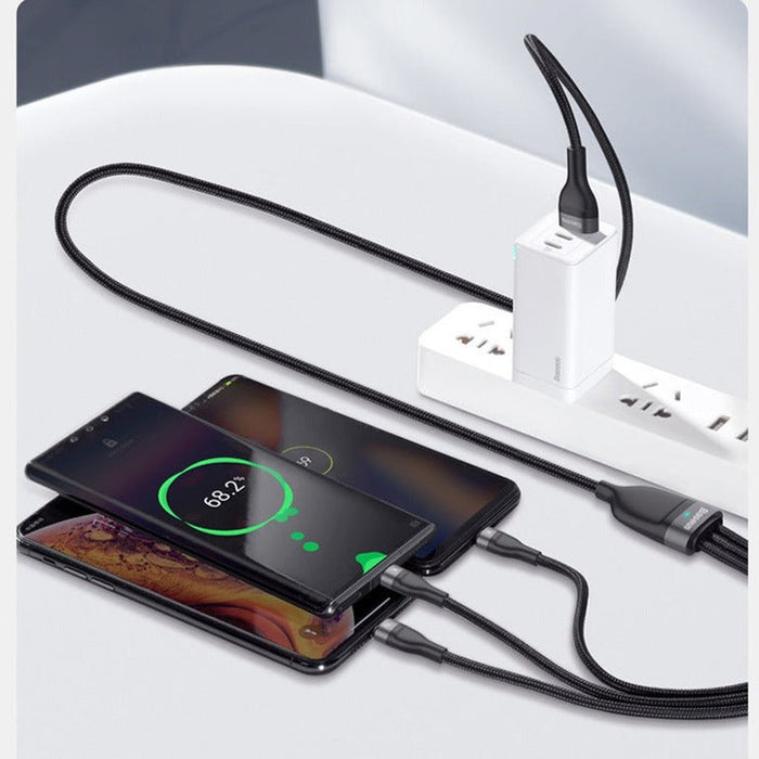 BASEUS - Câble USB-A charge rapide 66W 3 en 1 120mm