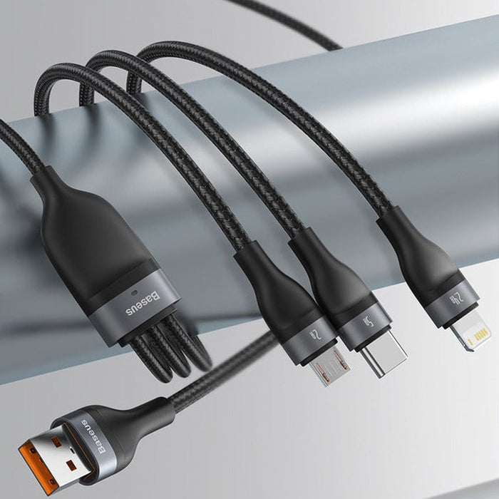 BASEUS - Câble USB-A charge rapide 66W 3 en 1 120mm