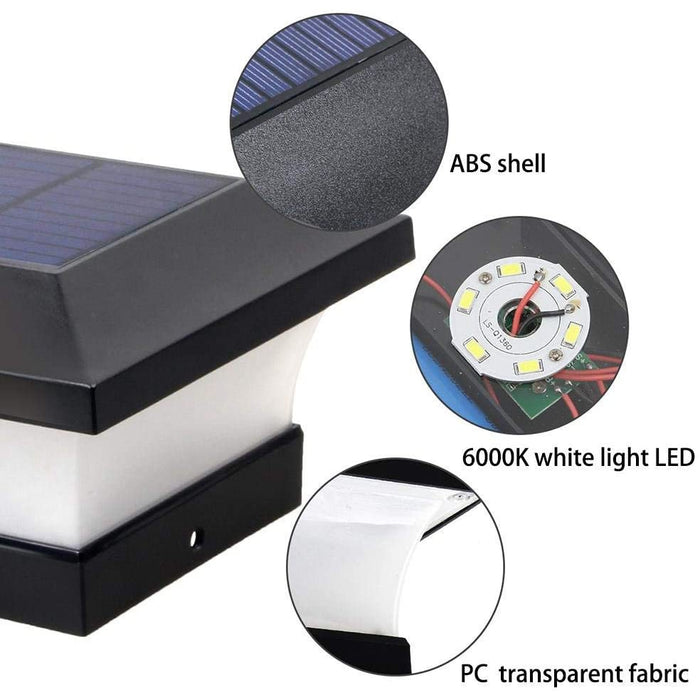 Lampe LED solaire pour piliers 100lm
