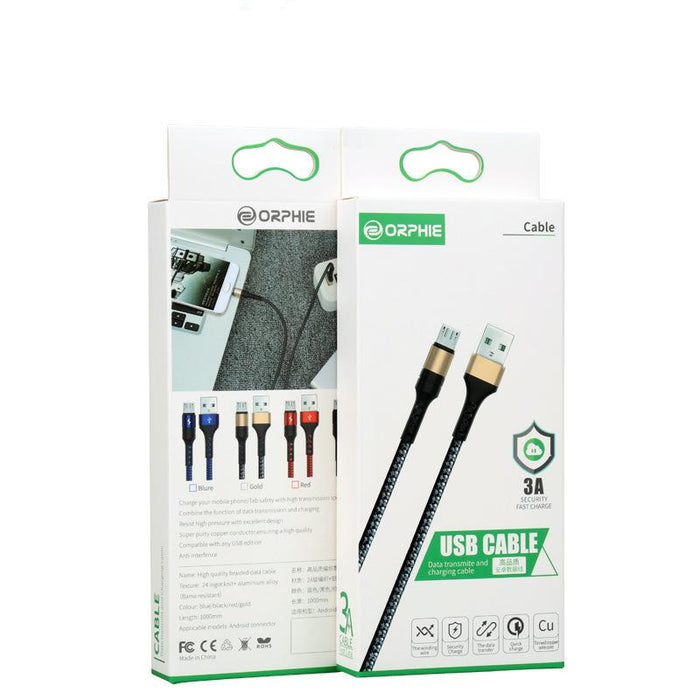ORPHIE - Câble USB 3A micro USB (Android)