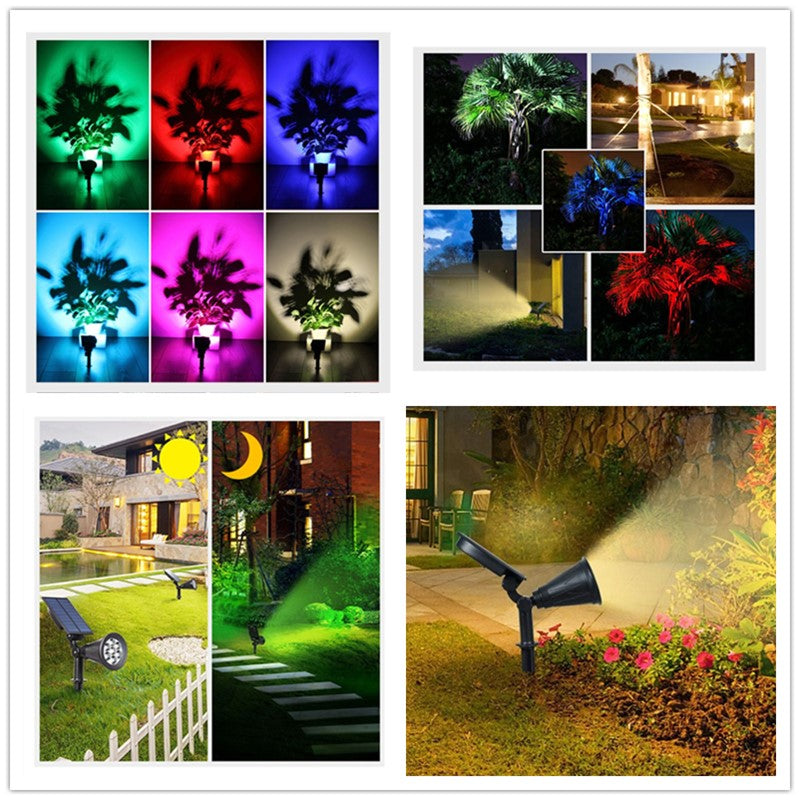 Spot LED solaire RVB multicolore pour jardin, étanche IP65