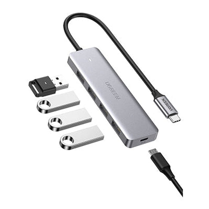 UGREEN - Hub 4 ports USB 3.0 + 1 port Micro USB, entrée USB-C