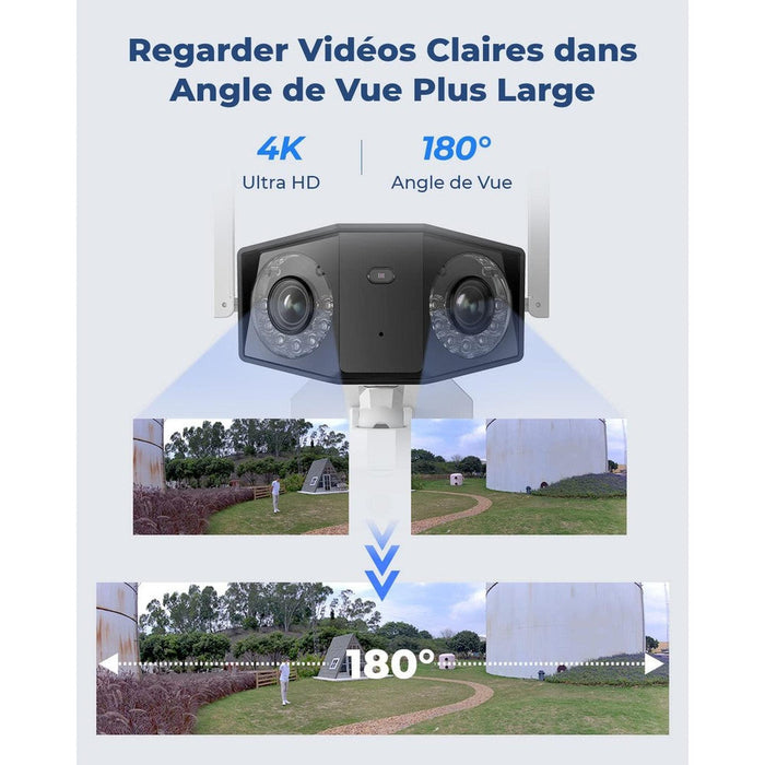 Reolink Duo 2 Wifi - Caméra extérieure 4K 8MP, grand angle de vision 180° - Détection intelligente